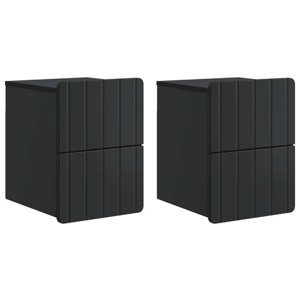 Väggmonterat Sängbord med låda 2 pcs Svart 33 x 34,5 x 43 cm