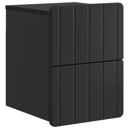 Väggmonterat Sängbord med låda 2 pcs Svart 33 x 34,5 x 43 cm