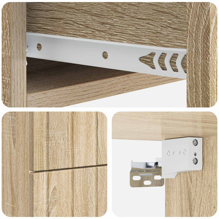 Väggmonterat Sängbord 2 pcs Sonoma-ek 33 x 34,5 x 43 cm