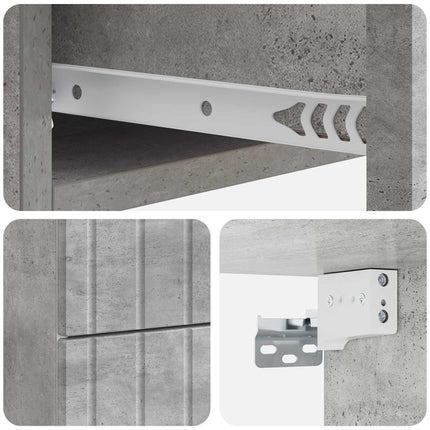 Väggmonterat Sängbord 2 pcs Betonggrå 33 x 34,5 x 43 cm