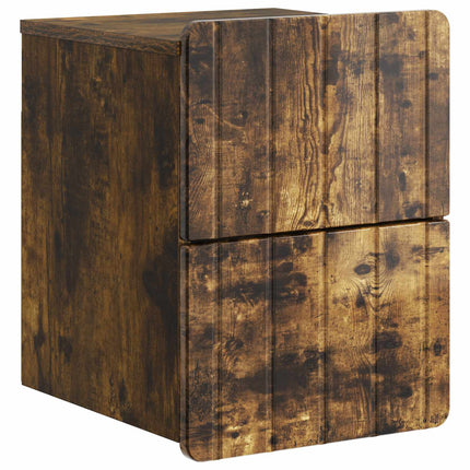 Väggmonterat Sängbord Rökt ek 33 x 34,5 x 43 cm Konstruerat trä