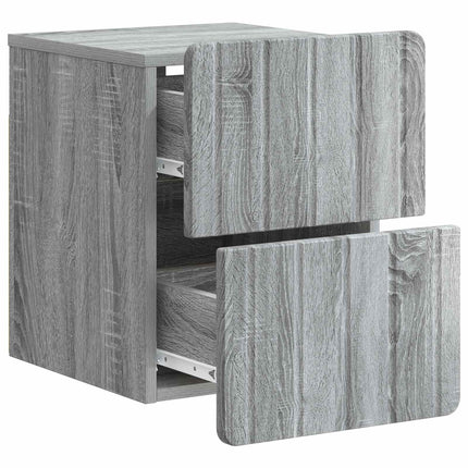 Väggmonterat Sängbord 2 pcs Grå sonoma-ek 33 x 34,5 x 43 cm