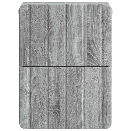 Väggmonterat Sängbord 2 pcs Grå sonoma-ek 33 x 34,5 x 43 cm