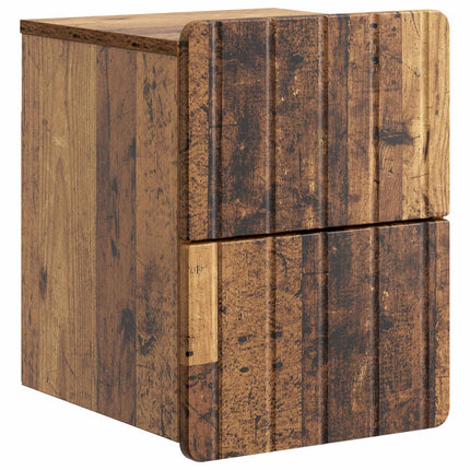 Väggmonterat Sängbord med låda Gammalt trä 33 x 34,5 x 43 cm
