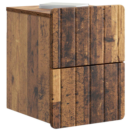 Väggmonterat Sängbord med låda Gammalt trä 33 x 34,5 x 43 cm