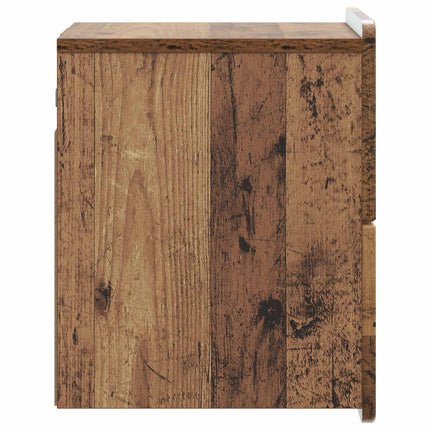 Väggmonterat Sängbord med låda Gammalt trä 33 x 34,5 x 43 cm