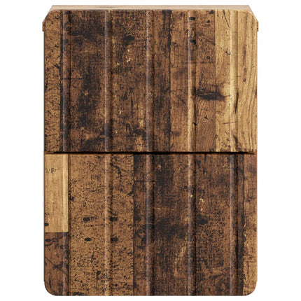 Väggmonterat Sängbord 2 pcs Gammalt trä 33 x 34,5 x 43 cm