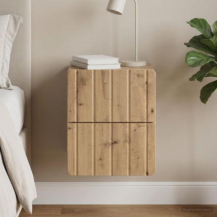 Väggmonterat Sängbord Artisan-ek 33 x 34,5 x 43 cm
