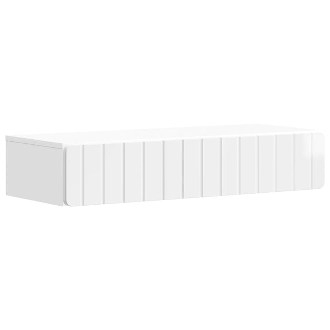 Väggmonterad sidobord Vit högglans 87,5 x 34,5 x 17 cm