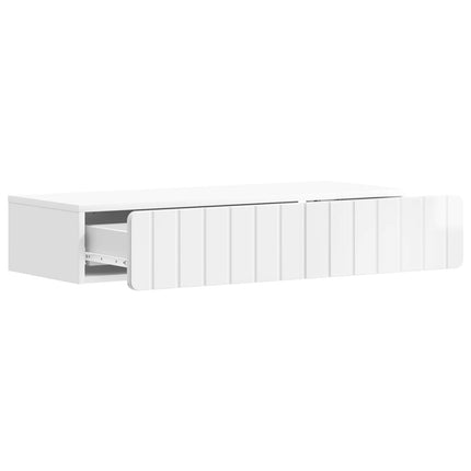 Väggmonterad sidobord Vit högglans 87,5 x 34,5 x 17 cm
