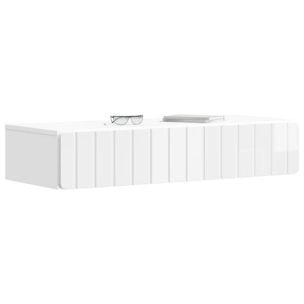 Väggmonterad sidobord Vit högglans 87,5 x 34,5 x 17 cm