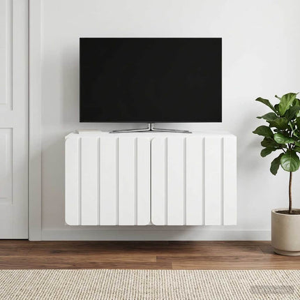 Väggmonterad TV-bänk 59,5 x 41 x 30 cm Vit Konstruerat trä