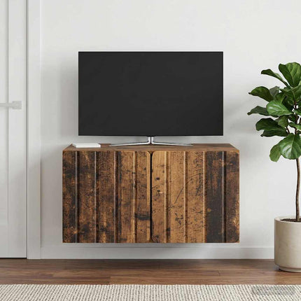 Väggmonterad TV-bänk 59,5 x 41 x 30 cm Gammalt trä