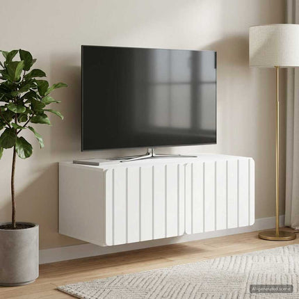 Väggmonterad TV-bänk 78,5 x 41 x 30 cm Vit Konstruerat trä