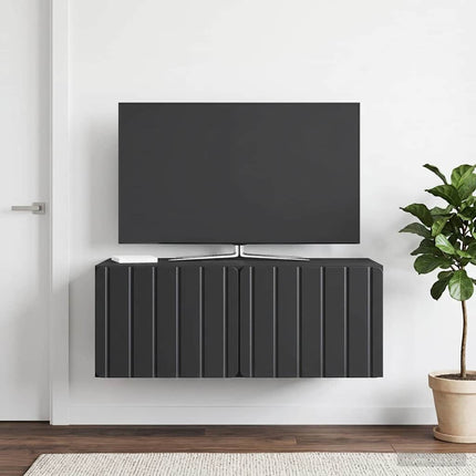 Väggmonterad TV-bänk 78,5 x 41 x 30 cm Svart Konstruerat trä