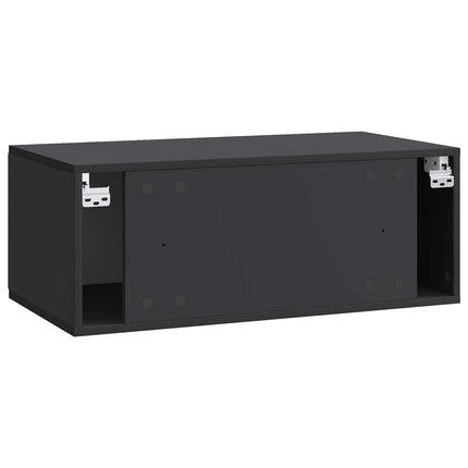 Väggmonterad TV-bänk 78,5 x 41 x 30 cm Svart Konstruerat trä