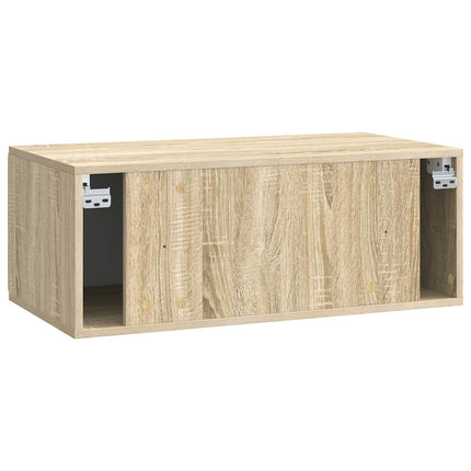 Väggmonterad TV-bänk Väggmonterad Sonoma-ek 78,5 x 41 x 30 cm