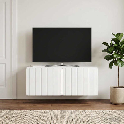 Väggmonterad TV-bänk 78,5 x 41 x 30 cm Vit högglans
