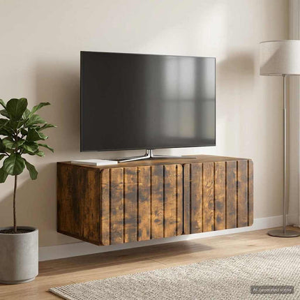 Väggmonterad TV-bänk 78,5 x 41 x 30 cm Rökt ek Konstruerat trä