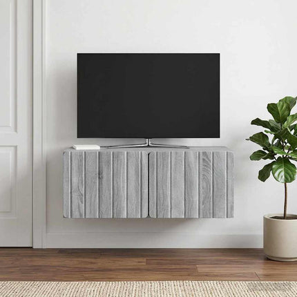 Väggmonterad TV-bänk 78,5 x 41 x 30 cm Grå Sonoma