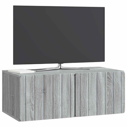 Väggmonterad TV-bänk Grå sonoma-ek 78,5 x 41 x 30 cm