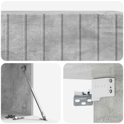 Väggmonterad TV-bänk 98 x 41 x 30 cm Betonggrå Konstruerat trä