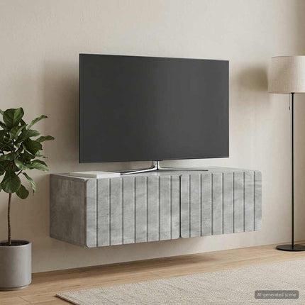 Väggmonterad TV-bänk 98 x 41 x 30 cm Betonggrå Konstruerat trä
