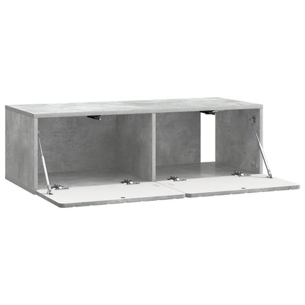 Väggmonterad TV-bänk 98 x 41 x 30 cm Betonggrå Konstruerat trä