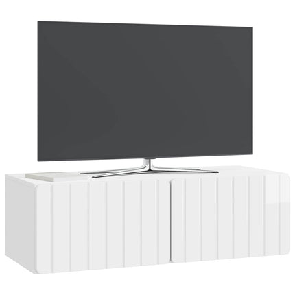 Väggmonterad TV-bänk Väggmonterad Vit högglans 98 x 41 x 30 cm
