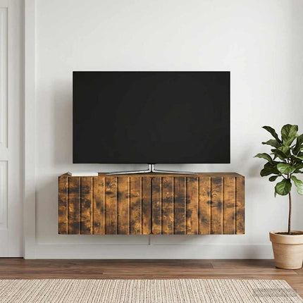 Väggmonterad TV-bänk 98 x 41 x 30 cm Rökt ek Konstruerat trä