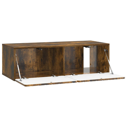 Väggmonterad TV-bänk 98 x 41 x 30 cm Rökt ek Konstruerat trä