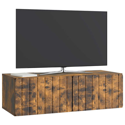 Väggmonterad TV-bänk Rökt ek 98 x 41 x 30 cm Konstruerat trä