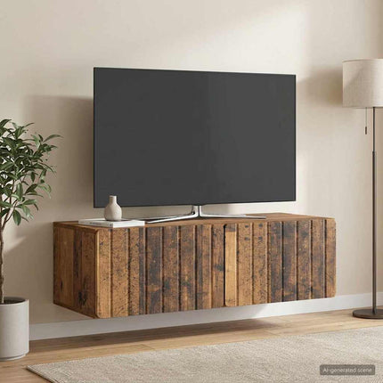 Väggmonterad TV-bänk 98 x 41 x 30 cm Gammalt trä