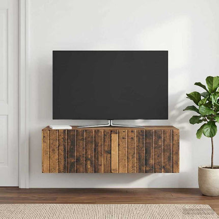 Väggmonterad TV-bänk 98 x 41 x 30 cm Gammalt trä