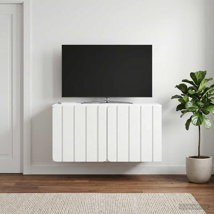 Väggmonterad TV-bänk 59,5 x 31 x 30 cm Vit Konstruerat trä