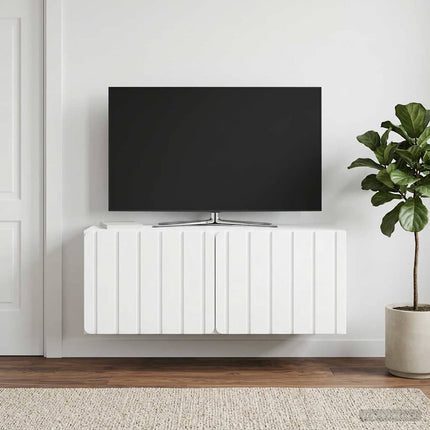 Väggmonterad TV-bänk 78,5 x 31 x 30 cm Vit Konstruerat trä