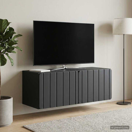 Väggmonterad TV-bänk 78,5 x 31 x 30 cm Svart Konstruerat trä