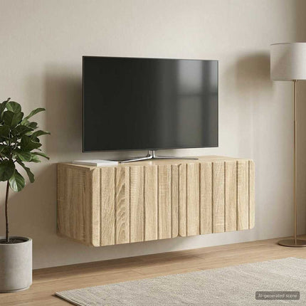 Väggmonterad TV-bänk 78,5 x 31 x 30 cm Sonoma-ek