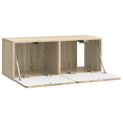 Väggmonterad TV-bänk Väggmonterad Sonoma-ek 78,5 x 31 x 30 cm