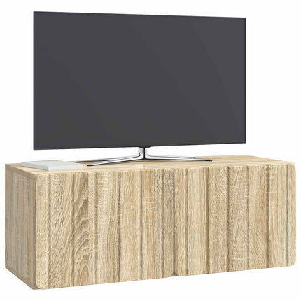 Väggmonterad TV-bänk 78,5 x 31 x 30 cm Sonoma-ek