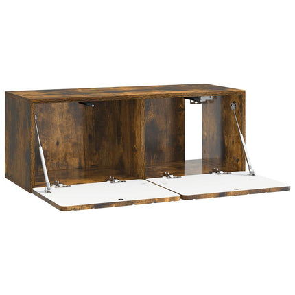Väggmonterad TV-bänk Rökt ek 78,5 x 31 x 30 cm Konstruerat trä