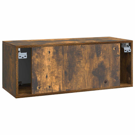 Väggmonterad TV-bänk Rökt ek 78,5 x 31 x 30 cm Konstruerat trä