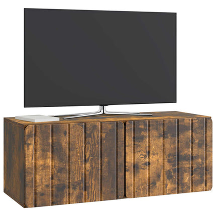 Väggmonterad TV-bänk Rökt ek 78,5 x 31 x 30 cm Konstruerat trä