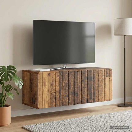Väggmonterad TV-bänk 78,5 x 31 x 30 cm Gammalt trä