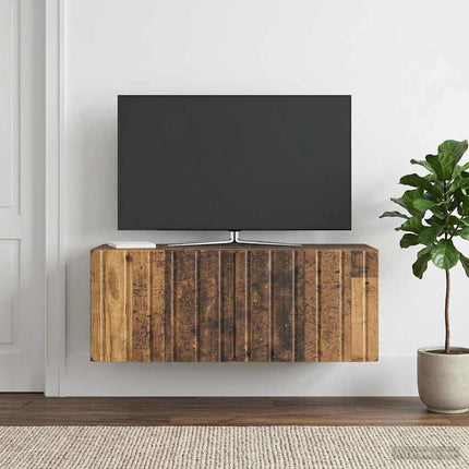 Väggmonterad TV-bänk 78,5 x 31 x 30 cm Gammalt trä