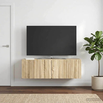 Väggmonterad TV-bänk 98 x 31 x 30 cm Sonoma-ek Konstruerat trä