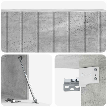 Väggmonterad TV-bänk 98 x 31 x 30 cm Betonggrå Konstruerat trä