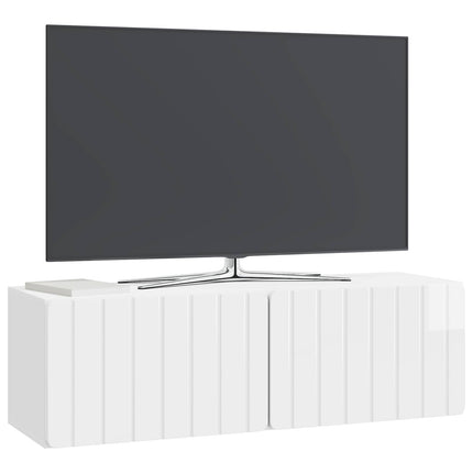 Väggmonterad TV-bänk Väggmonterad Vit högglans 98 x 31 x 30 cm