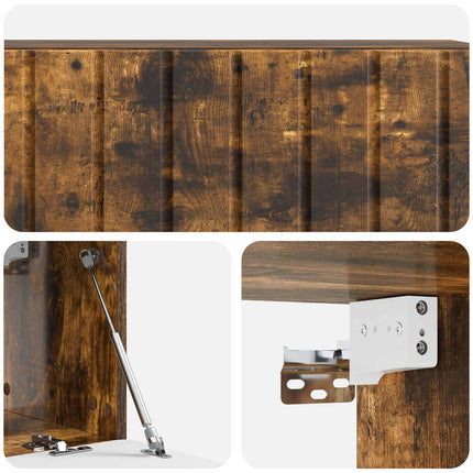 Väggmonterad TV-bänk 98 x 31 x 30 cm Rökt ek Konstruerat trä