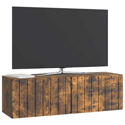 Väggmonterad TV-bänk 98 x 31 x 30 cm Rökt ek Konstruerat trä
